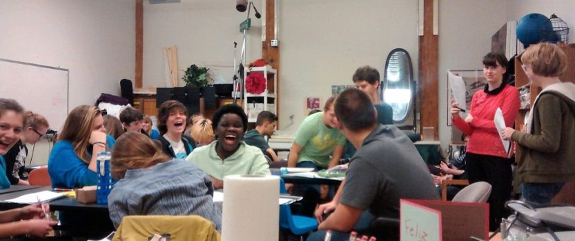 Hawbridge students participating in a theater class.