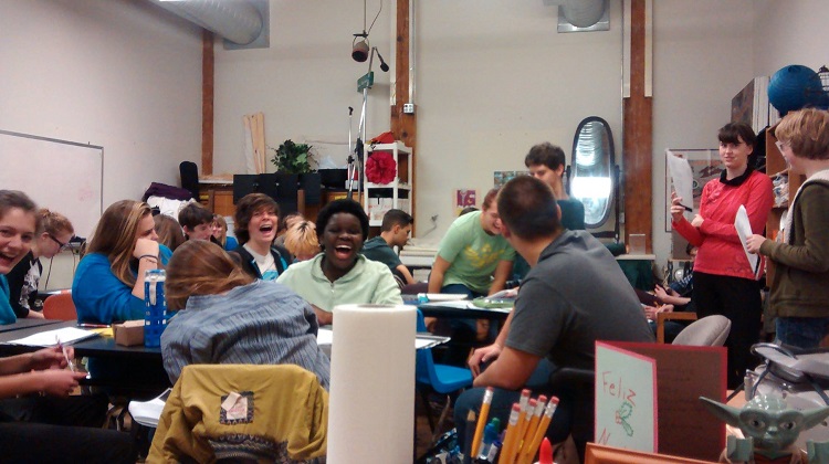 Hawbridge students participating in theater class.