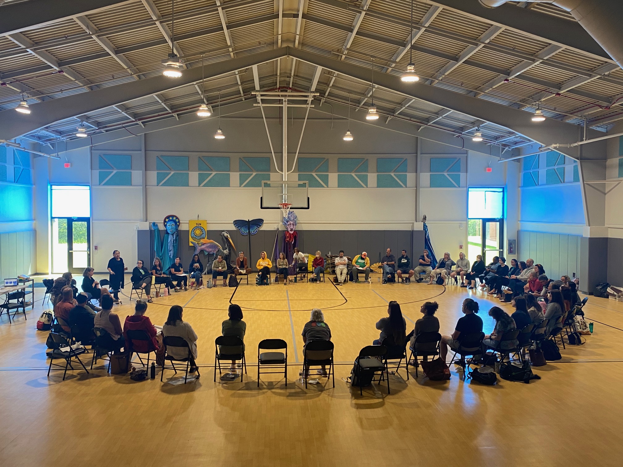 Members of the Hawbridge community participating in restorative practices training.